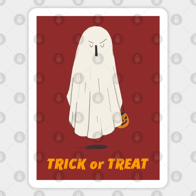 Trick or Treat ghost halloween costume Magnet by PunManArmy